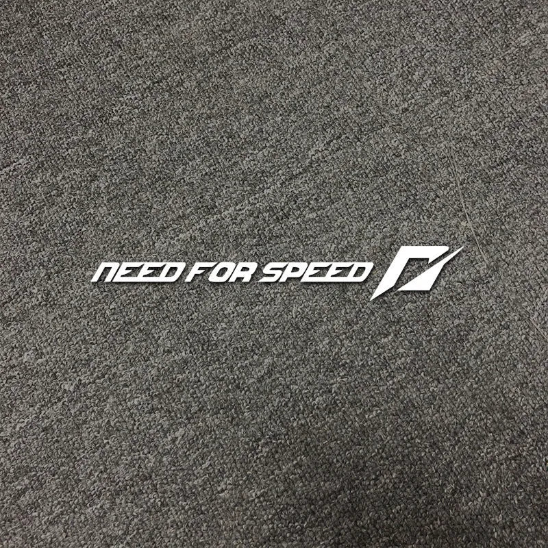Need For Speed car window sticker in rose colour, 90cm long, on vehicle glass