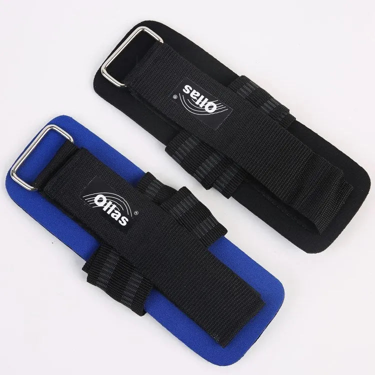 Booster stripe wrist protector gym grip aid in black and blue for fitness and outdoor sports