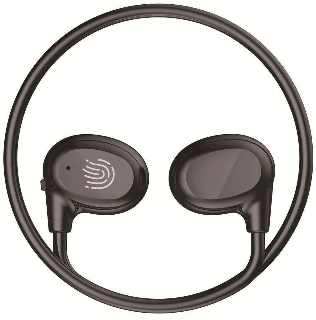 Ear hook OWS Bluetooth headset in black and white with Jerry chip, 15m range, ABS construction