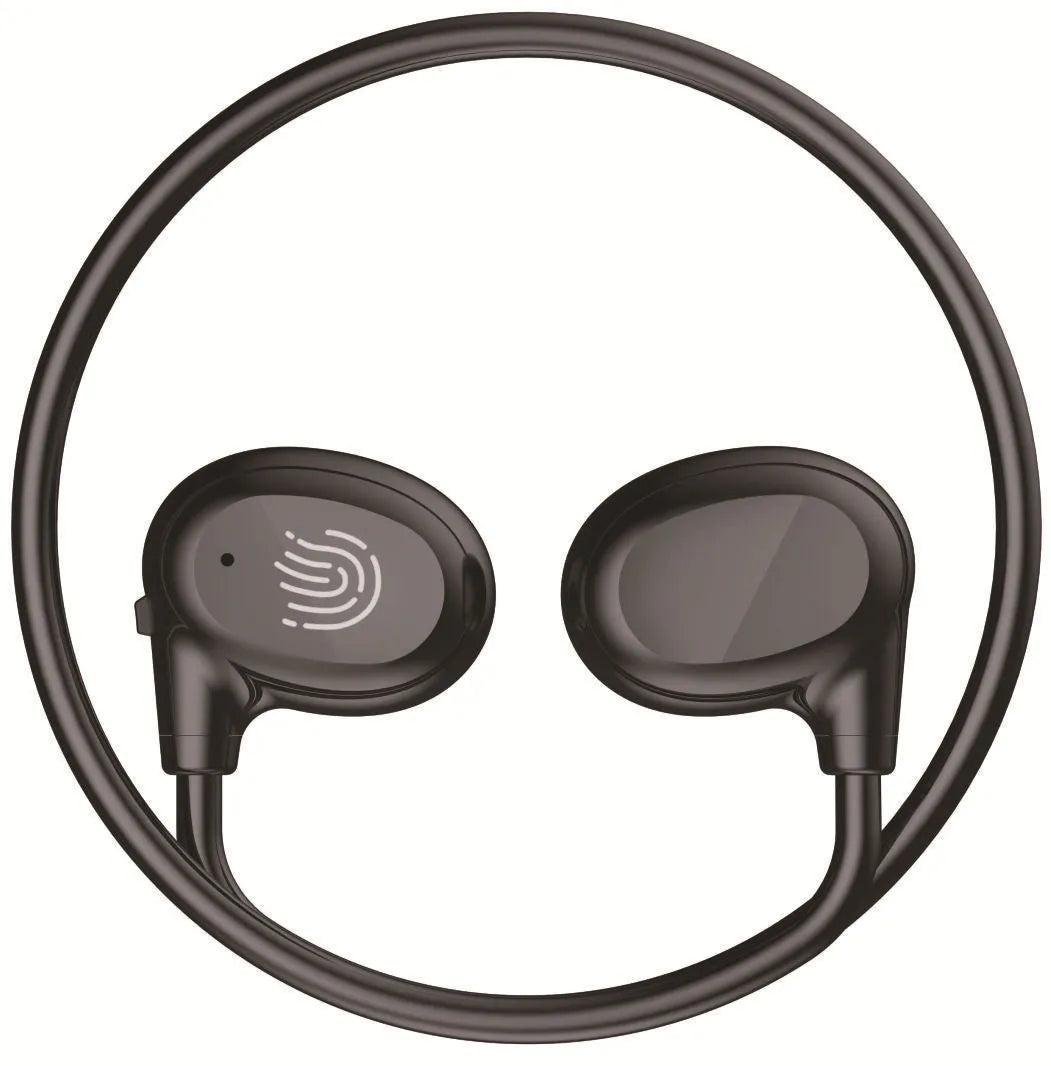 Ear hook OWS Bluetooth headset in black and white with Jerry chip, 15m range, ABS construction
