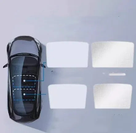 Ice crystal skylight sun visor made from silver tape in beige or black patterns for vehicle thermal insulation.