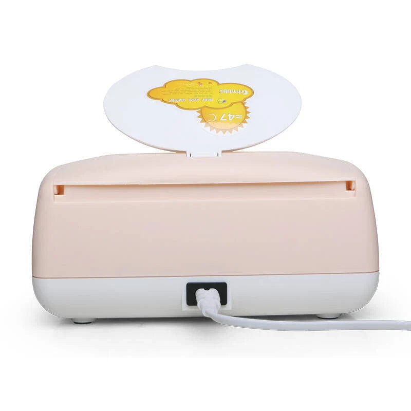 Pink steam-heated baby wipes warmer with double-layered seal design