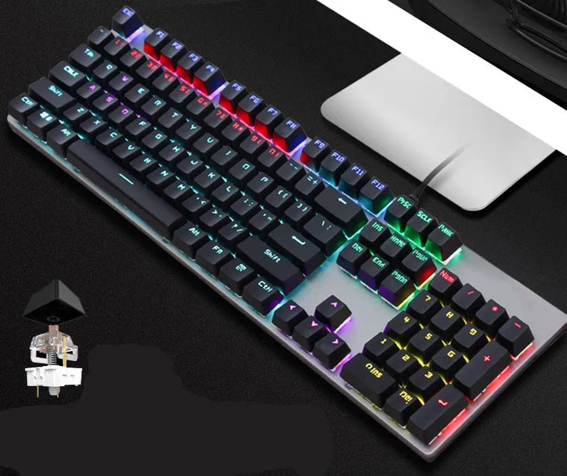 AOC GK410 full-size mechanical keyboard with metal case and backlit keys