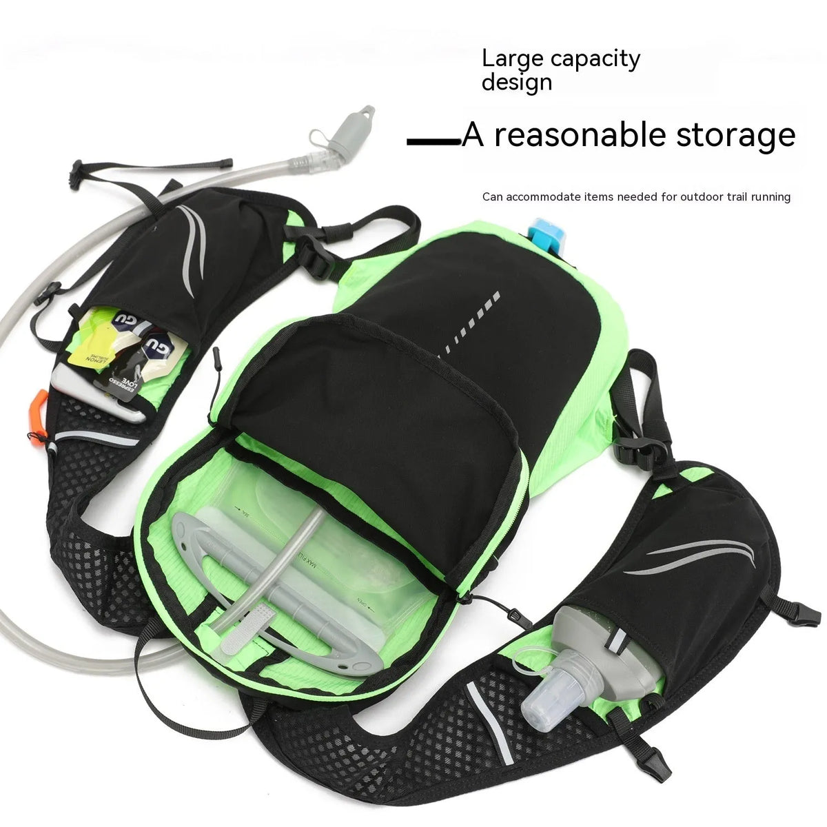 Outdoor water bag off-road running backpack 5L dual stability system in blue