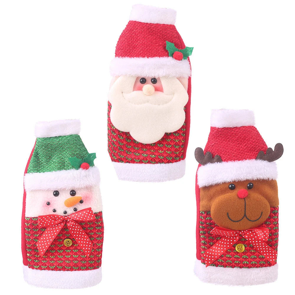 Festive Christmas wine bottle socks in vibrant holiday designs
