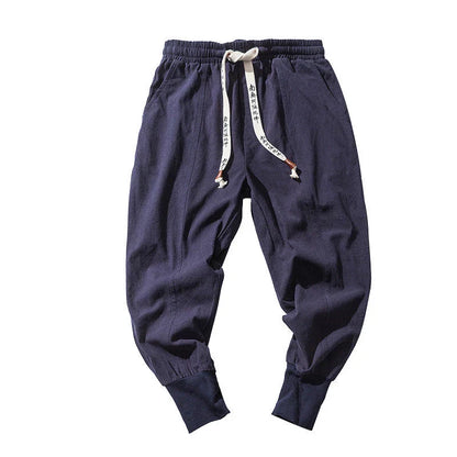 Comfortable men's cotton and linen harem pants in various colors and sizes
