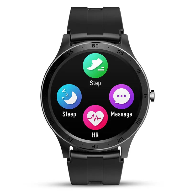 S20 smart fitness bracelet on a wrist, showing its 1.28 inch screen and strap, in black, grey, or pink.