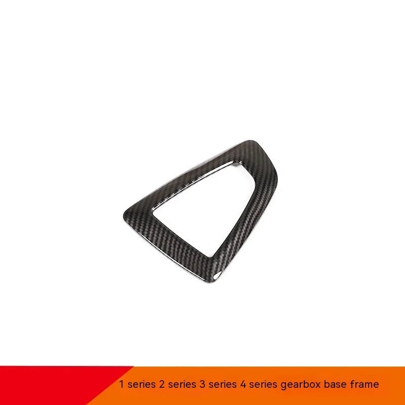BMW gear base frame centre console insert with carbon fibre pattern in left titanium colour