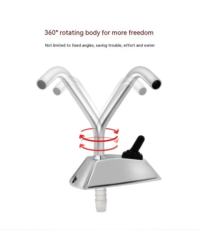 Electronic control rotating RV faucet with mirror polished stainless steel finish