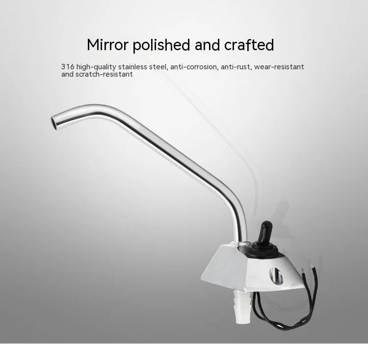 Electronic control rotating RV faucet with mirror polished stainless steel finish