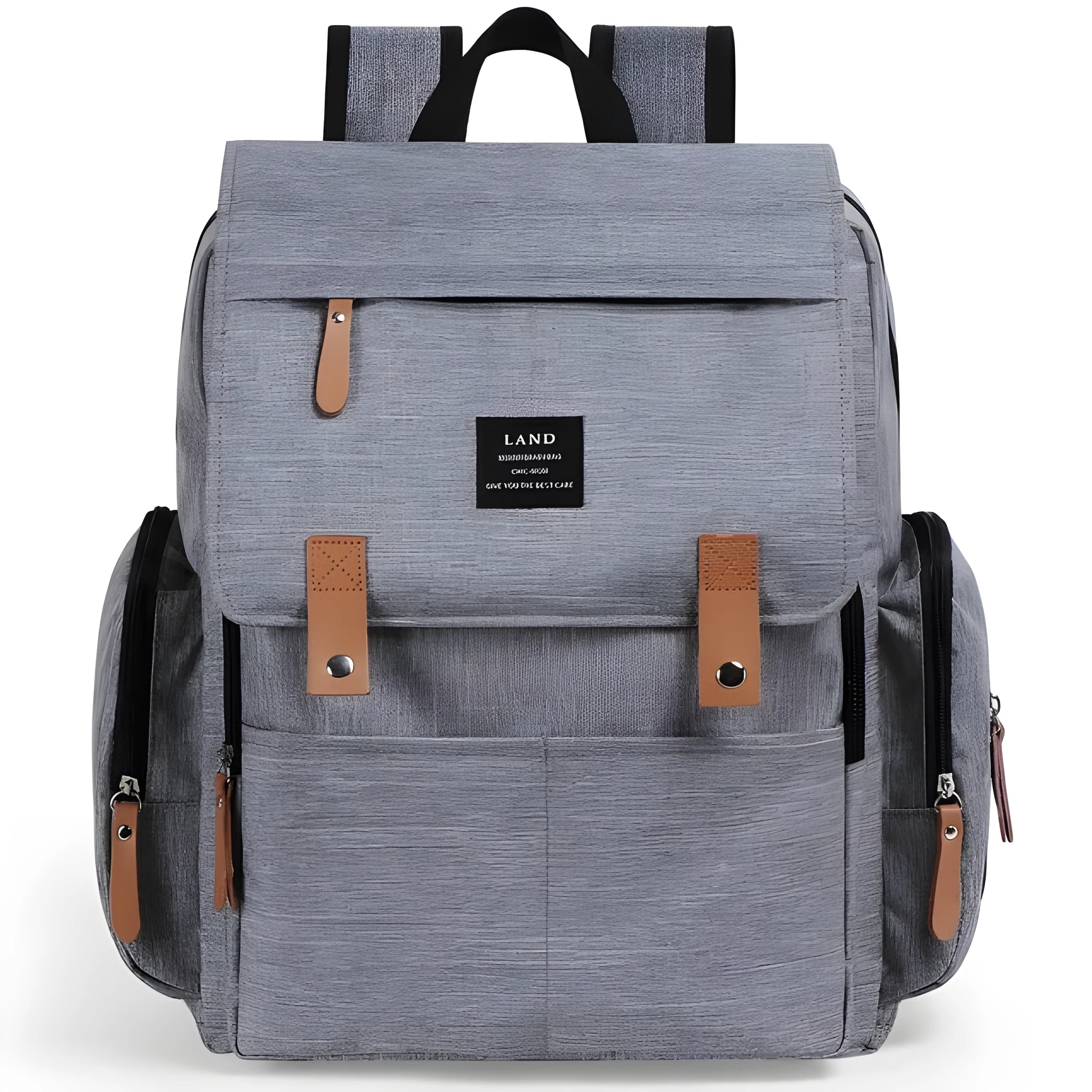 Landuo large capacity oxford cloth mum's backpack changing bag in grey colour with changing mat