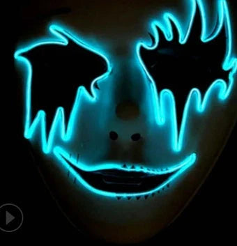Halloween Skeleton Mask with customizable EL-Wire glow in multiple colors
