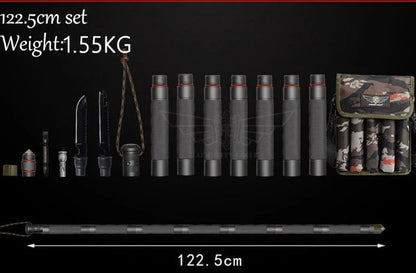 Multifunctional tactical stick for outdoor adventures with tools including bottle opener and compass