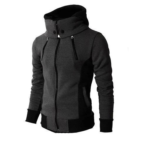 A premium hooded zip-up jacket made of soft, breathable fleece material with touch-screen compatible fingers and a durable zipper closure for outdoor activities.