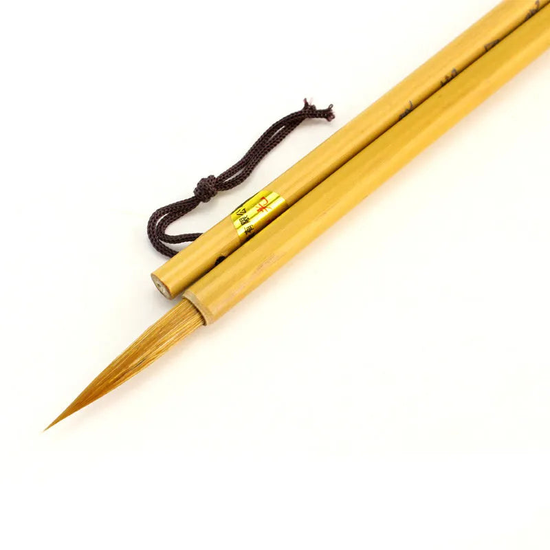 Langhao traditional Chinese calligraphy brush with wolf hair nib and bamboo handle for detailed ink work