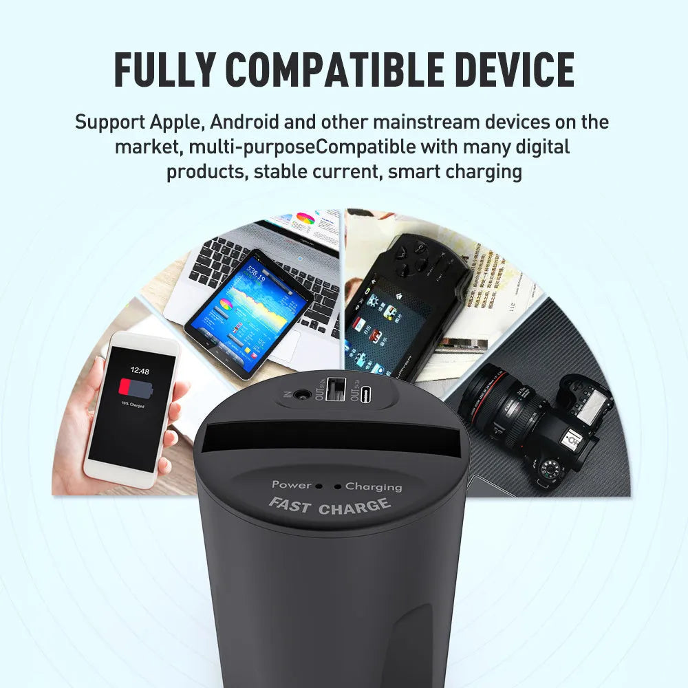 Black X9 car wireless charging cup with QI 10W fast charging and LED indicator