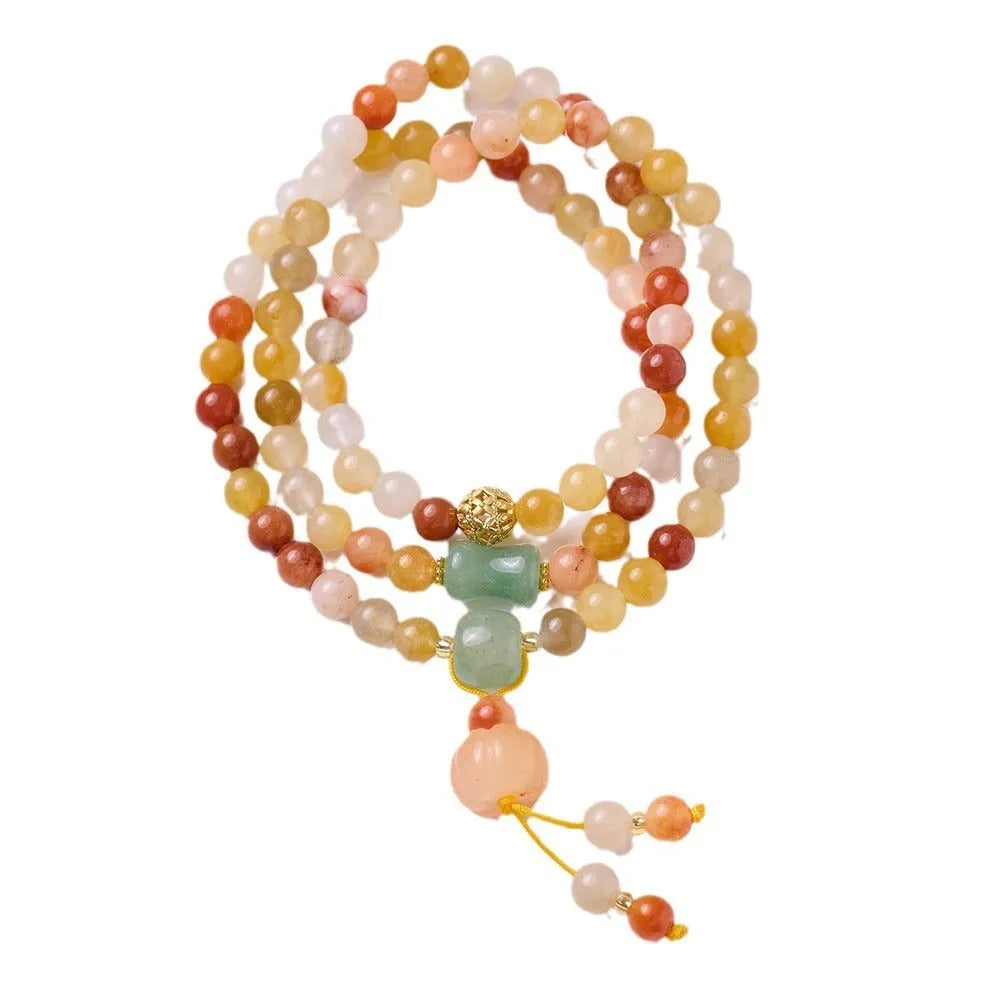 Women's three-circle pumpkin tassel bracelet in Jinsi Jade with national style design