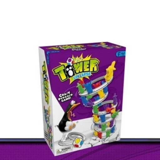 Colorful penguin-themed balance toy game for young Kiwi kids, featuring stacking and toppling challenge