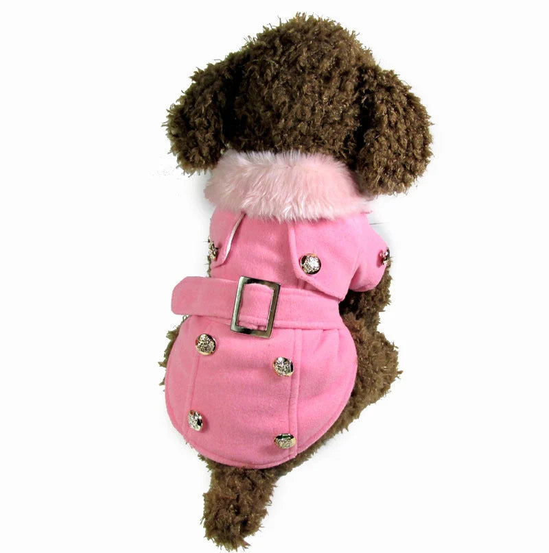 Wool blend dog coat for small breeds in multiple colours