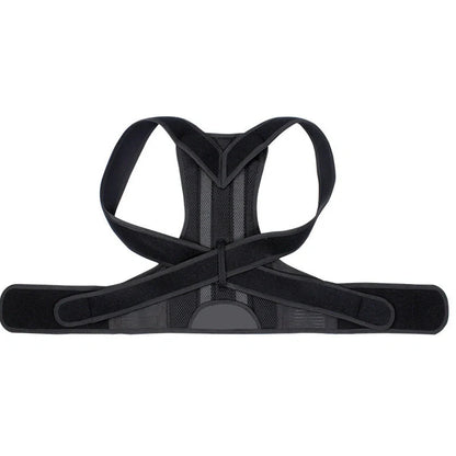 Anti-humpback posture correction belt with adjustable shoulder straps and wide waistband for spinal support