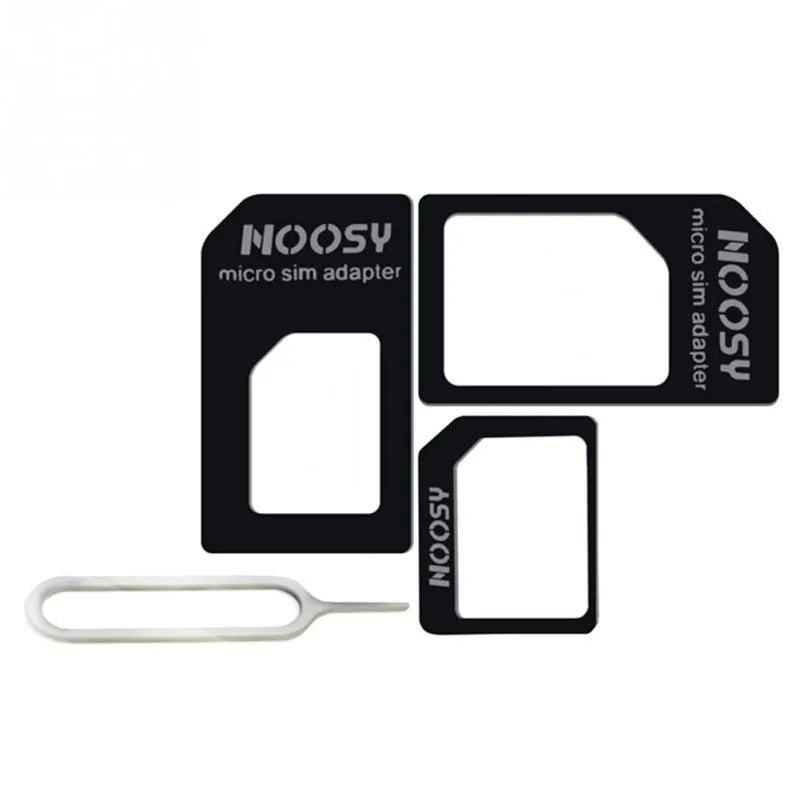 Three black and white plastic SIM card holders for memory chip storage.