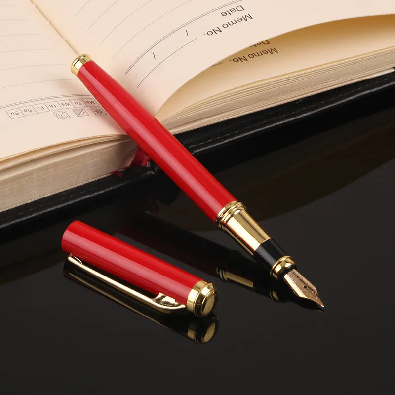 Red and black metal ballpoint pens with 0.5mm Yijin nibs for business writing