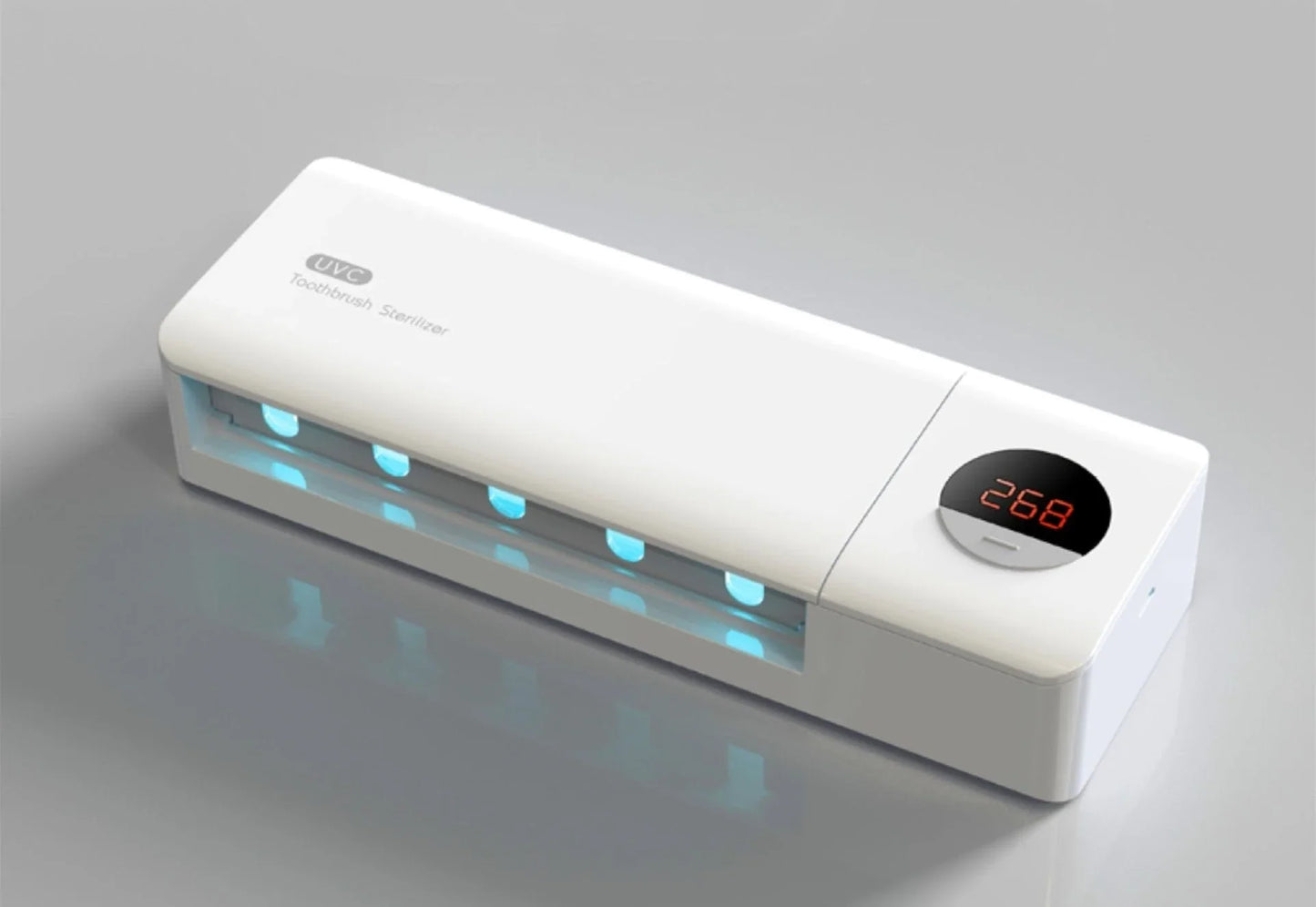 Rechargeable toothbrush holder with UV sterilization in Literary White and Bean Sand Green