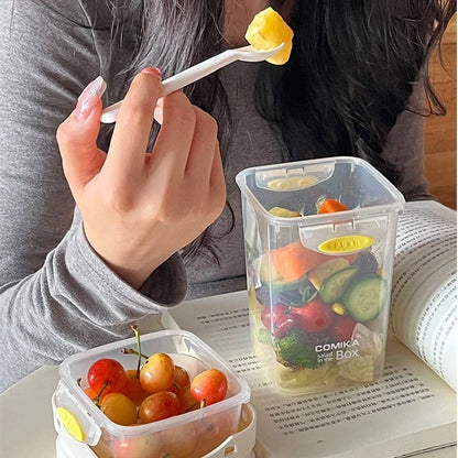 Salad Cup Portable Meal Carrier with Two-Tier Design for Layered Foods and Leak-Proof Lid