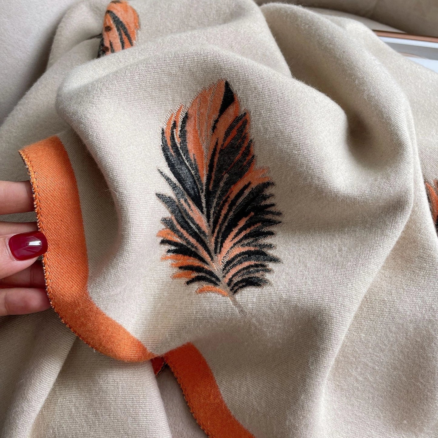 Cashmere-like Short Beard Tassel Thickened Warm Shawl Scarf in various colours