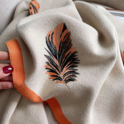 Cashmere-like Short Beard Tassel Thickened Warm Shawl Scarf in various colours