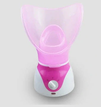 Purple AIDU ion hot spray steamer with mask, nasal mask, and measuring cup for home facial hydration