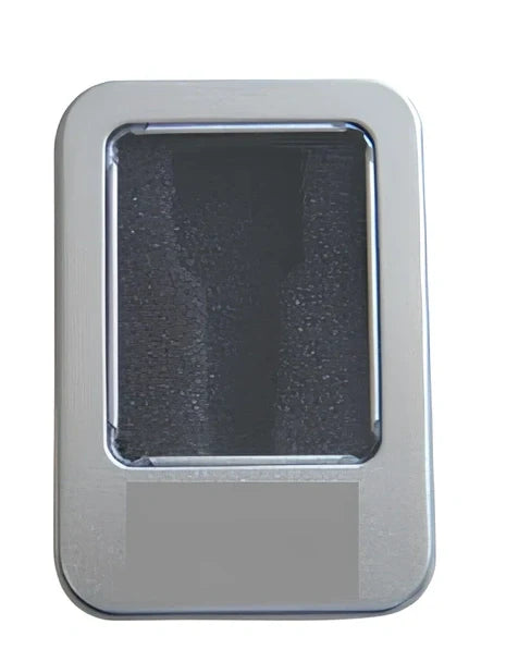 Custom logo USB flash drive in 16GB with tin box, showing branded design on plastic casing