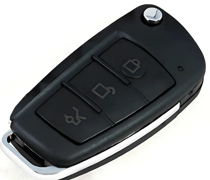 Compact 720P wireless IP camera in white ABS plastic, 9x9x12cm with IR lens for night vision and Micro SD slot, UK plug version shown