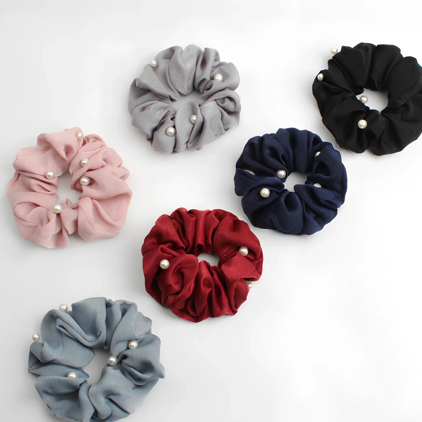 Cotton fabric hair elastic with 2.5cm width and 8cm diameter in assorted colours