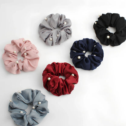 Cotton fabric hair elastic with 2.5cm width and 8cm diameter in assorted colours