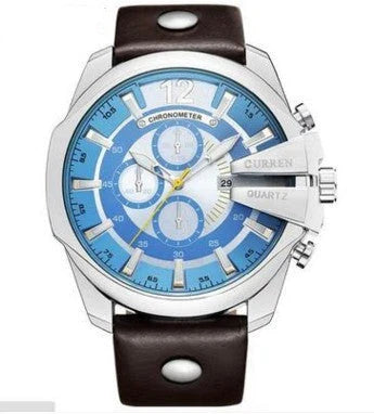 Fashionable large-dial men's watch with three subdials, showcasing a sophisticated and functional design