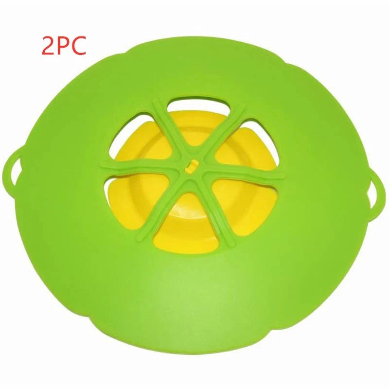 Anti-splash silicone lid for pots in various colors, preventing oil and soup overflows