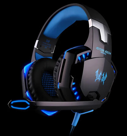 Black and red wired gaming headset with 40mm speakers, microphone, and 2.1m braided cable for surround sound gaming