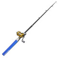 Mini portable fishing pole telescopic travel rod 1.8m carbon fibre black
