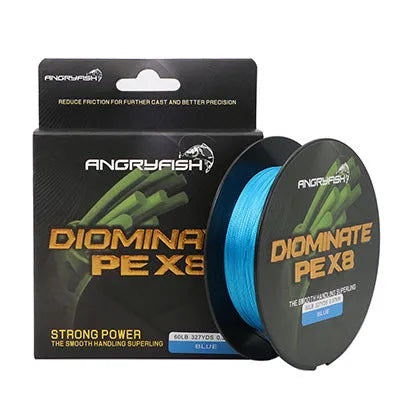 Anti-Bite Strong Horse 300m PE braided fishing line spool in black, blue, green, purple or yellow
