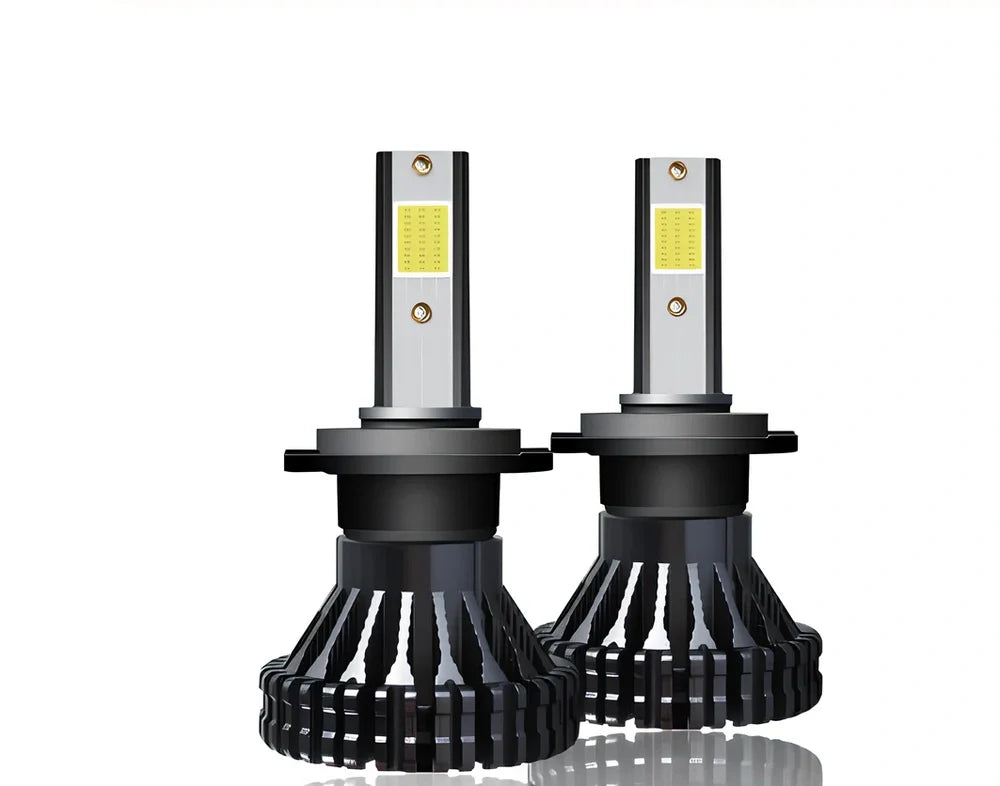 9005 HB3 LED automotive headlight with aluminium housing and heat dissipation fins