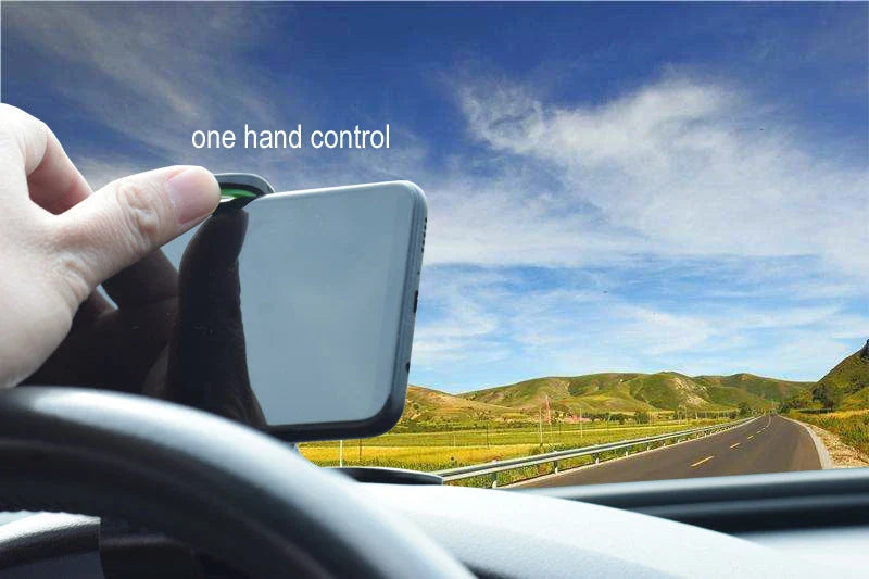 360 Degree Rotation Universal Car Phone Holder mounted in car with phone