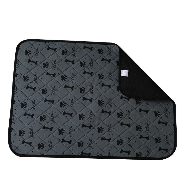 Grey diamond reusable dog diaper pad with waterproof backing and non-slip base