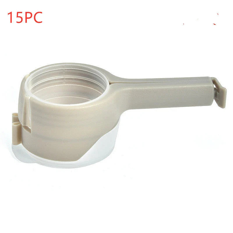 Versatile food clips in a range of colours, featuring airtight sealing and a convenient pour spout