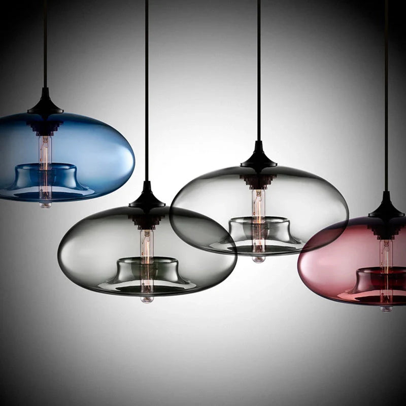 Nordic Modern Loft Pendant Lamp with glass body and adjustable height