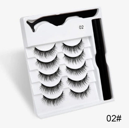 Magnetic false eyelashes set for easy, glue-free application