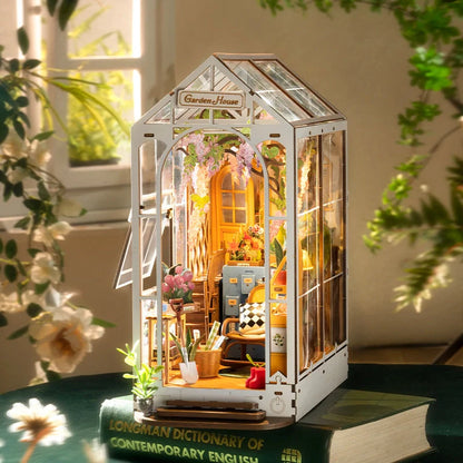 Robotime Rolife Garden House Book Nook Kit DIY miniature project