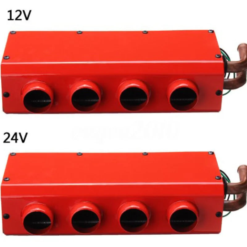 Small metal car heater with copper pipes for 12V 24V vehicle installation