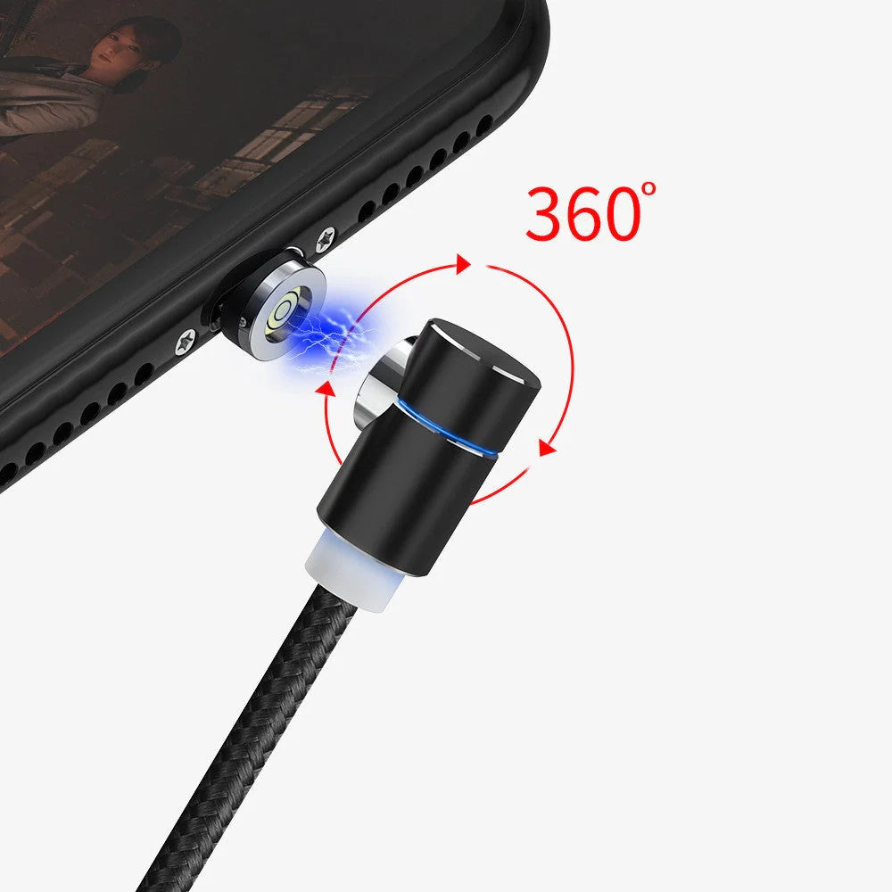 360 Degree Magnetic Charging Cable with LED indicator for fast charging and data transfer