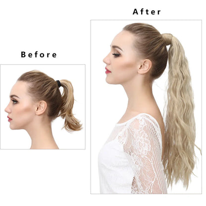 Corn hot beard ponytail wig with 58cm length and heat resistance up to 150°C